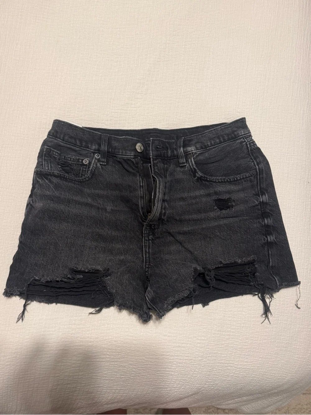 American Eagle Outfitters Black Washed Denim Shorts
